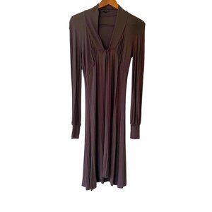 Sisley Women's Chocolate Brown Jersey Dress, Size Medium